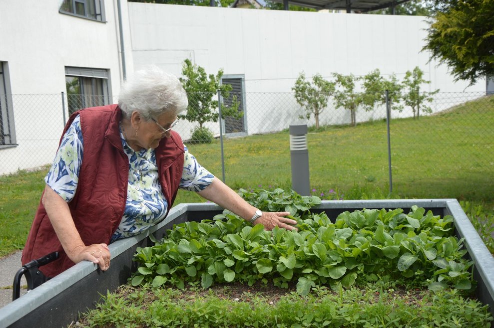 Bewohnerin jätet da Unkraut